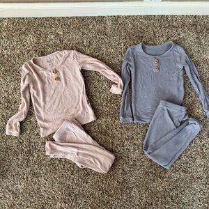 Kyte Baby Ribbed Henley Pajama Sets in Blush and Wisteria size 18-24 months